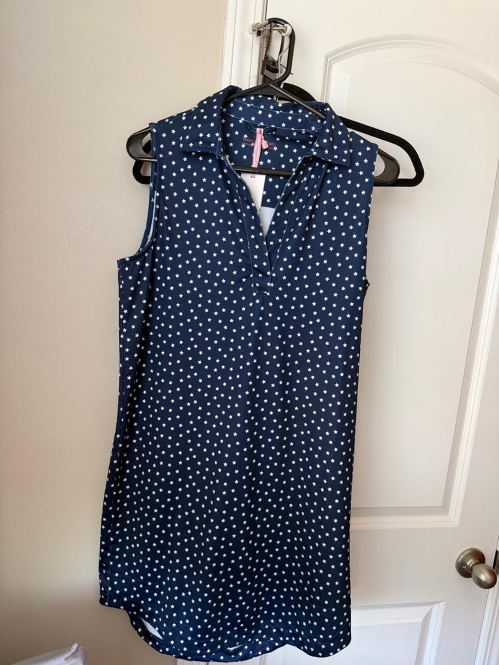 Vineyard Vines Navy and White Star Print Sleeveless Dress